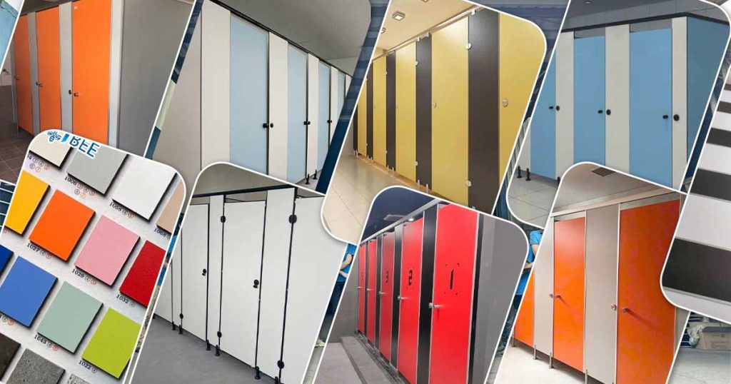 THI CÔNG VÁCH NGĂN VỆ SINH TẤM COMPACT – MBEE