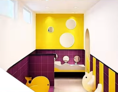 Vách ngăn vệ sinh trường mầm non bằng tấm Compact HPL