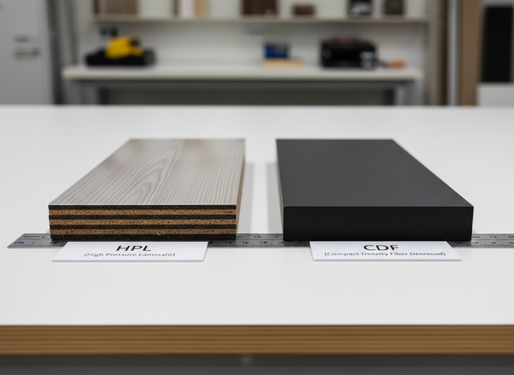 Tấm Compact HPL khác gì với Tấm Compact CDF?