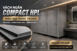 Vách Ngăn Compact HPL Màu Ghi Sang Trọng | Báo Giá & Thi Công MBEE