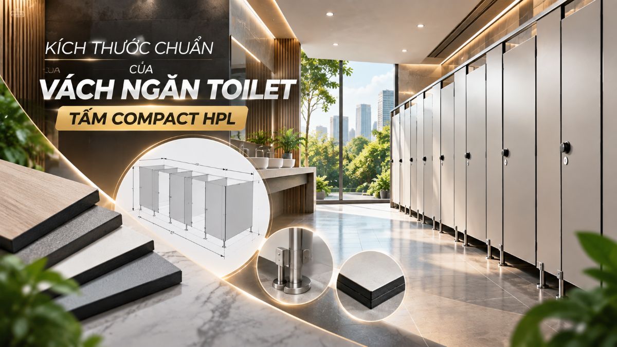 Kích Thước Chuẩn Của Vách Ngăn Toilet Tấm Compact HPL