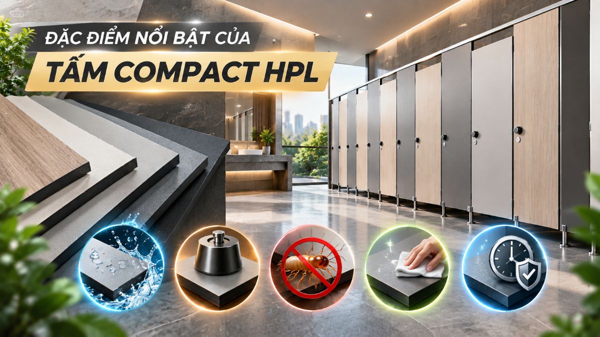 Tổng quan về vách ngăn toilet Tấm Compact HPL