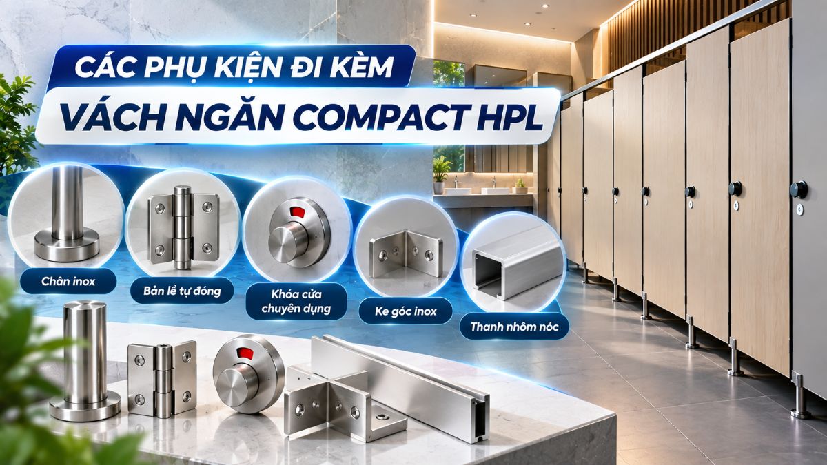 Các phụ kiện đi kèm vách ngăn Compact HPL