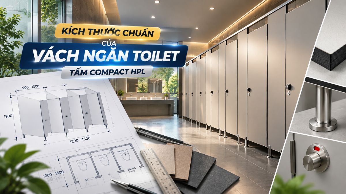 Kích Thước Chuẩn Của Vách Ngăn Toilet Tấm Compact HPL Và Những Tiêu Chuẩn Quan Trọng Khi Thi Công