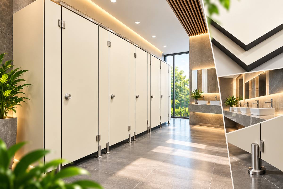 Vách Ngăn Tấm Compact HPL Màu Kem Hiện Đại - Mbee