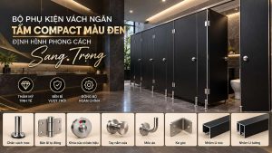 Bộ Phụ Kiện Vách Ngăn Tấm Compact Màu Đen Định Hình Phong Cách Sang Trọng