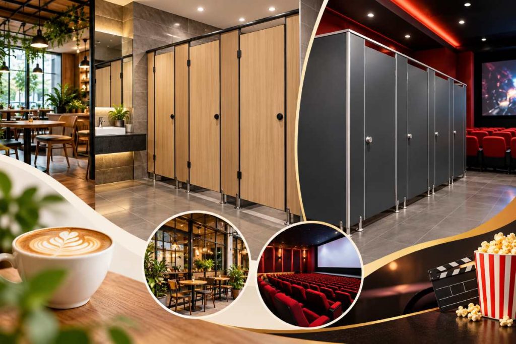 Lắp Đặt Vách Ngăn Vệ Sinh Tấm Compact Cho Quán Cafe, Rạp Chiếu Phim