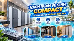 Vách Ngăn Vệ Sinh Compact Chống Nước Cho Bể Bơi, Gym, Spa